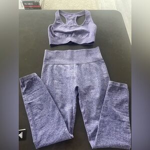 PURPLE YOGA SET: LEGGINGS AND RACER BACK TOP M